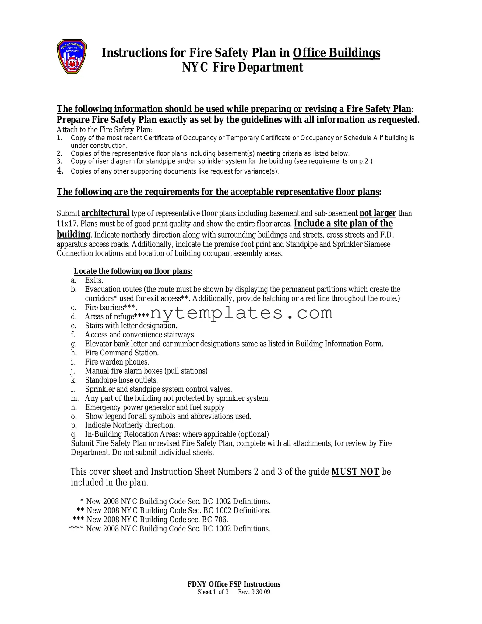 Fillable Fire Safety Plan Nyc Form in PDF