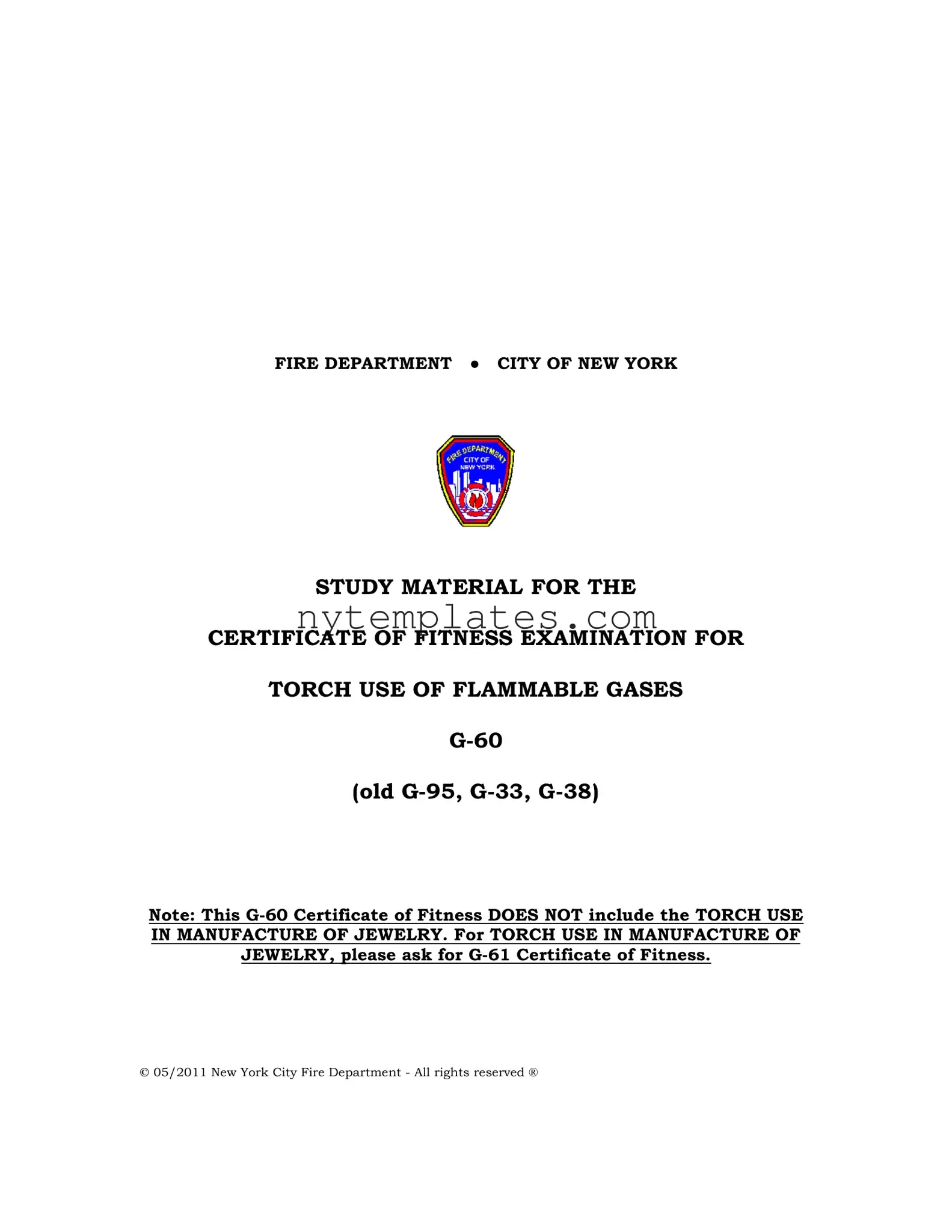 Fillable Hot Work License Nyc Form in PDF