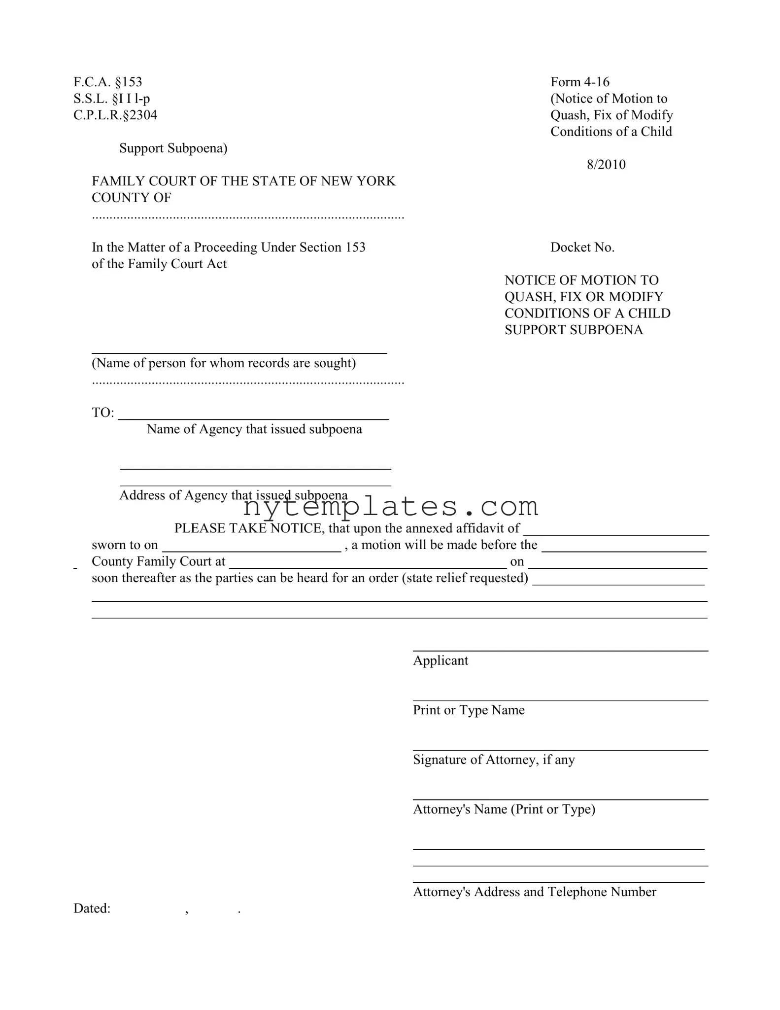 Fillable New York 4 16 Form in PDF