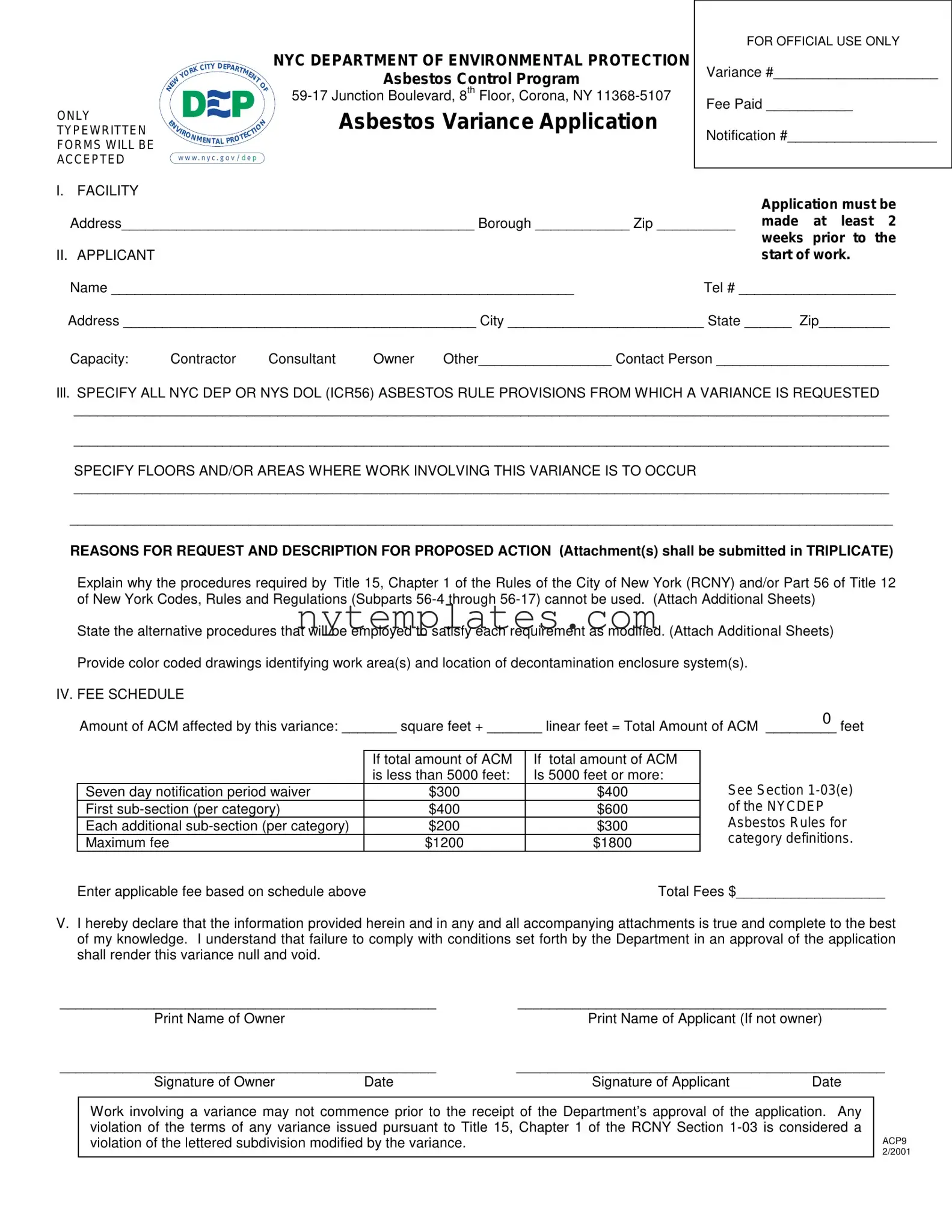 Fillable New York Acp9 Form in PDF