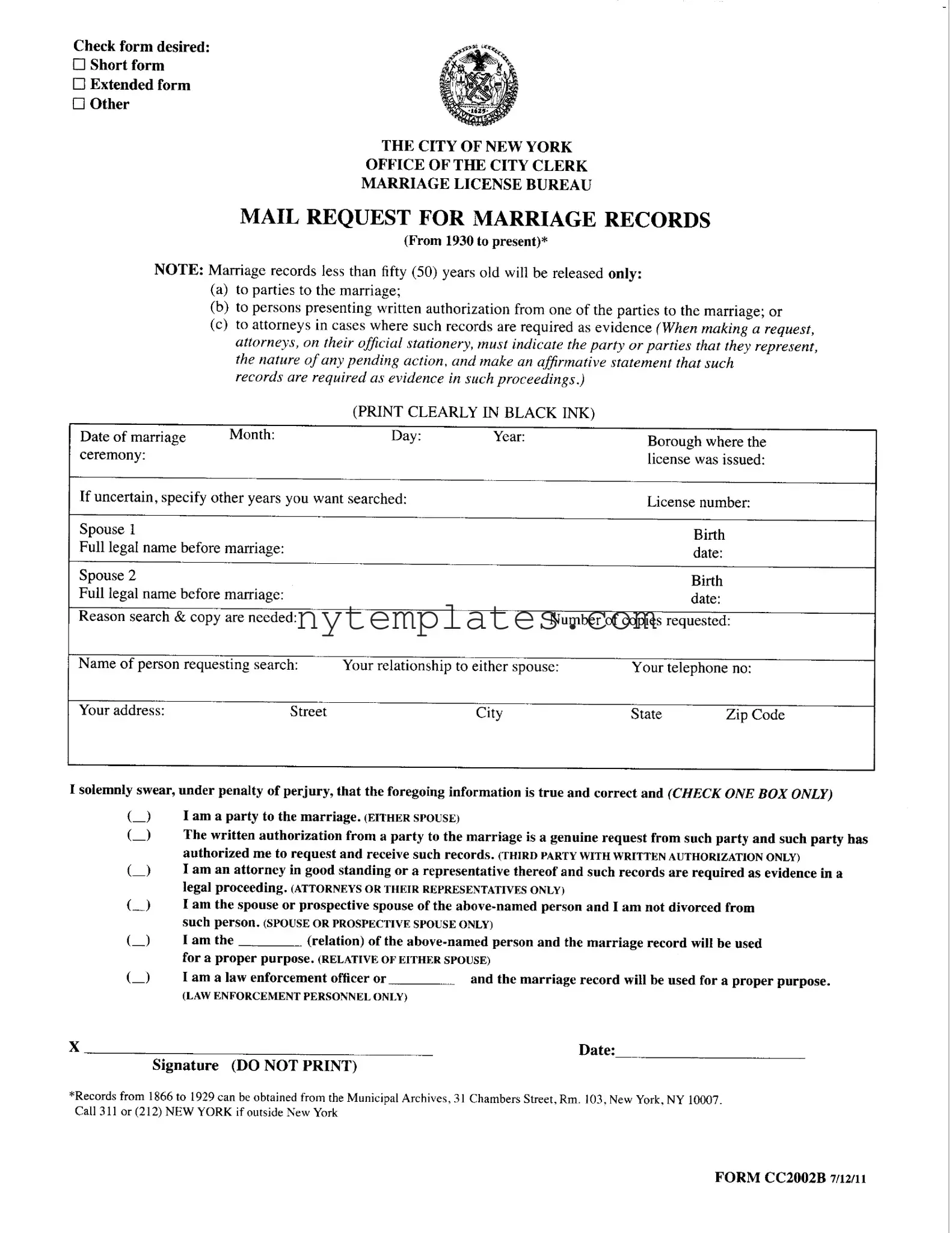 Fillable New York Cc2002B Form in PDF