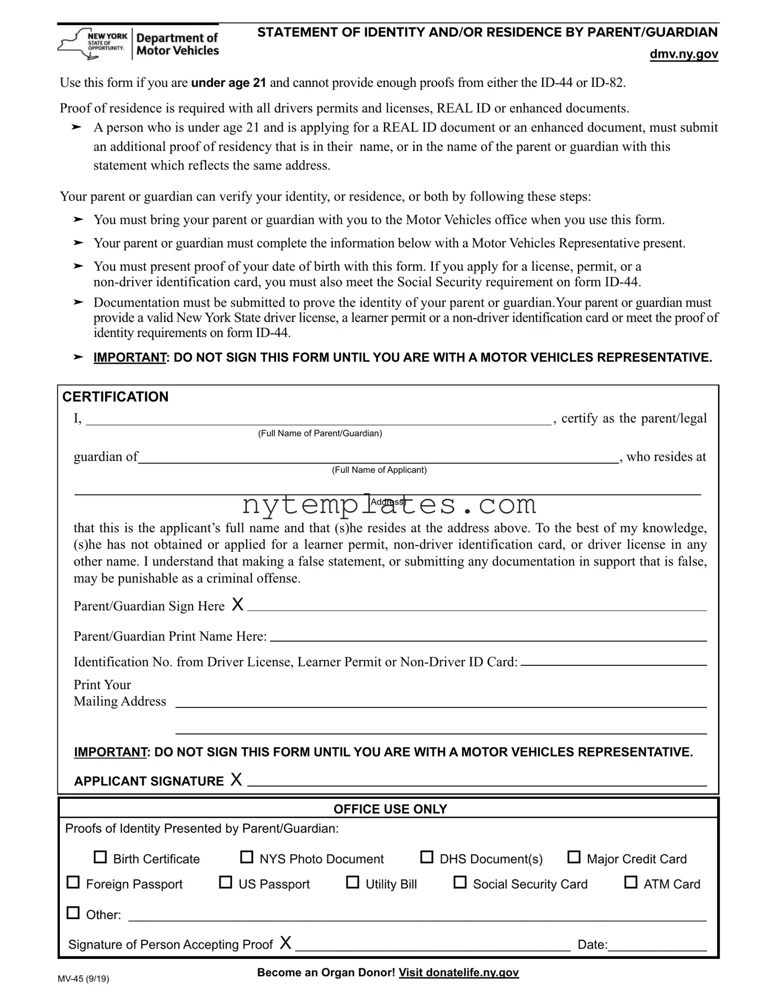 Fillable New York Dmv Form in PDF