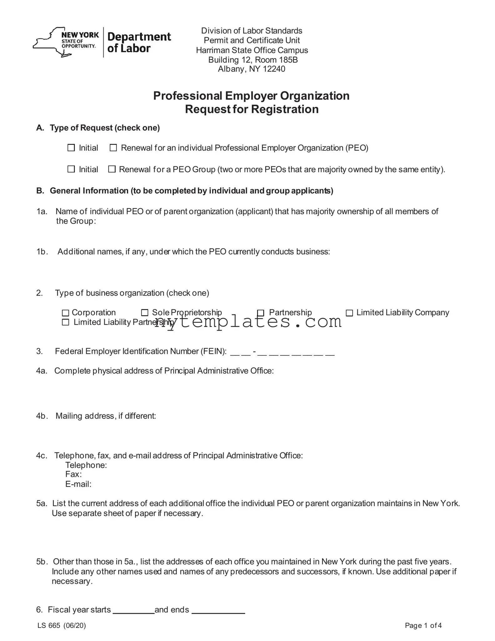 Fillable New York Ls 665 Form in PDF