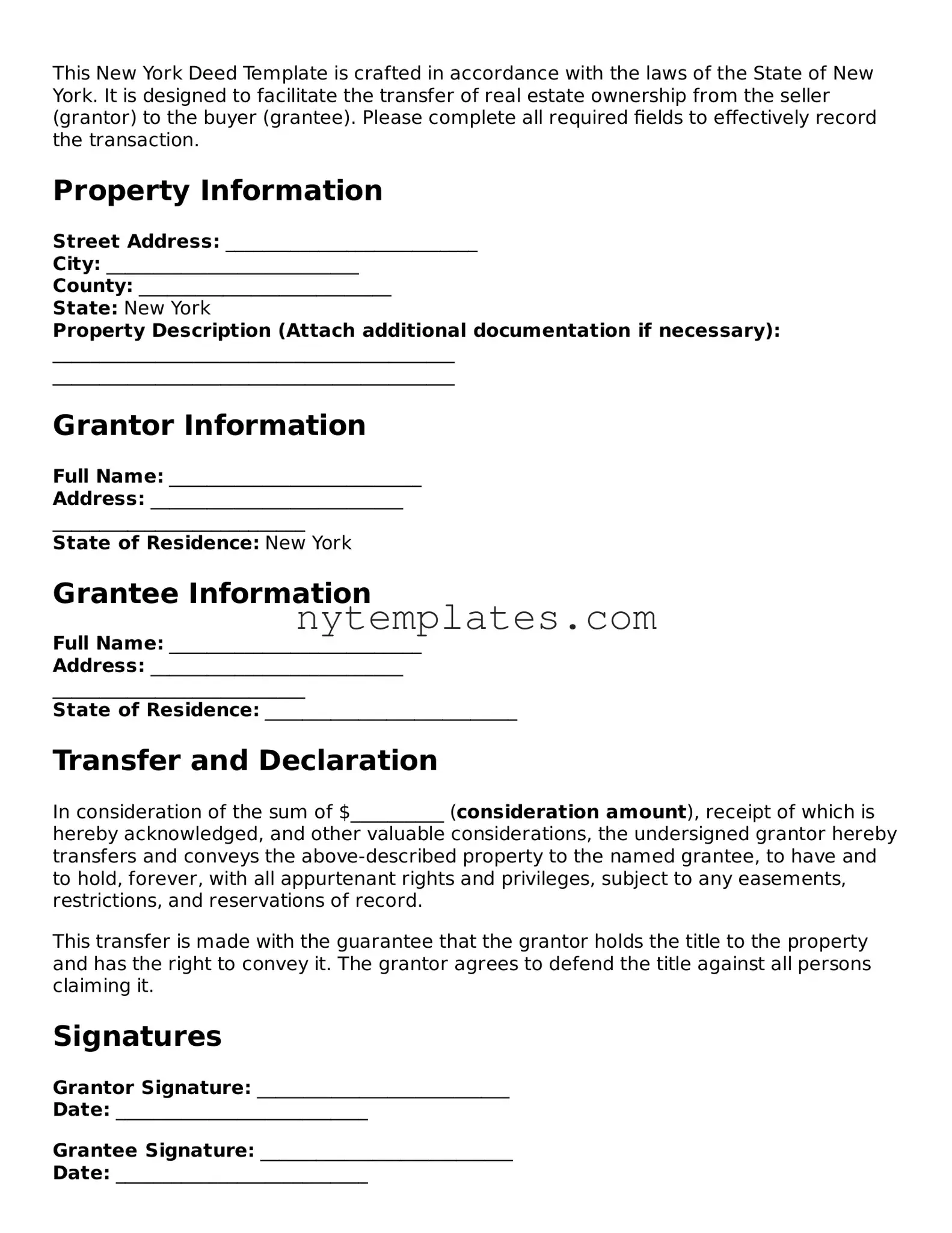 New York Deed Form