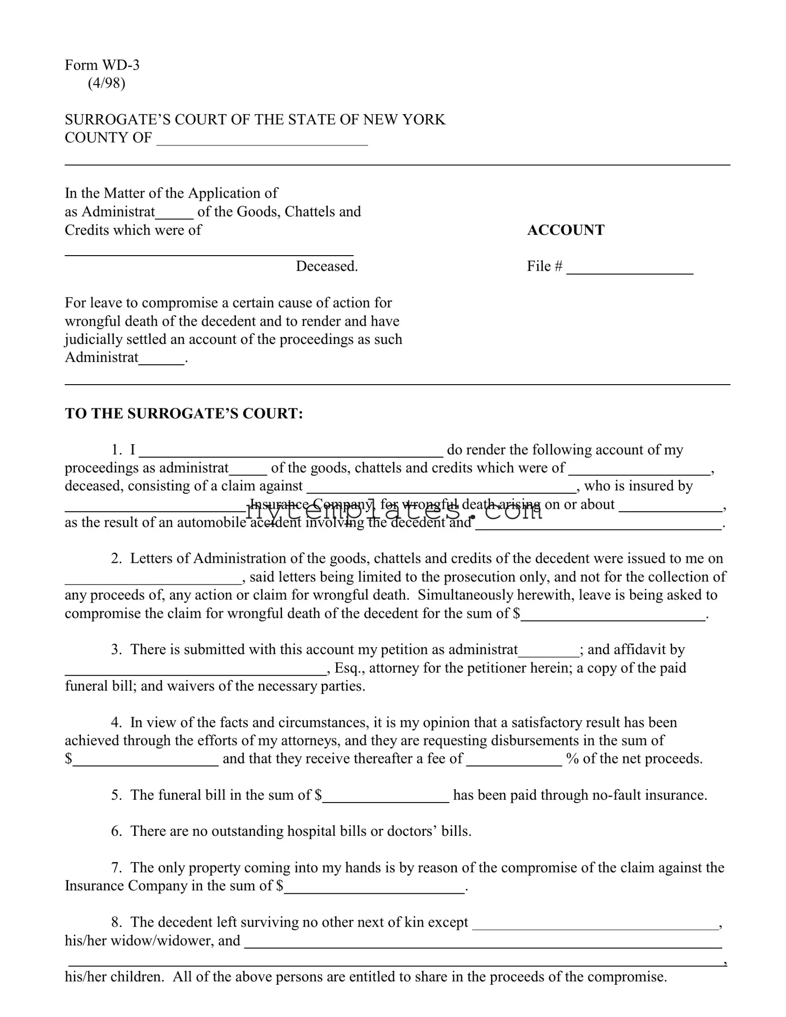 Fillable New York Wd 3 Form in PDF
