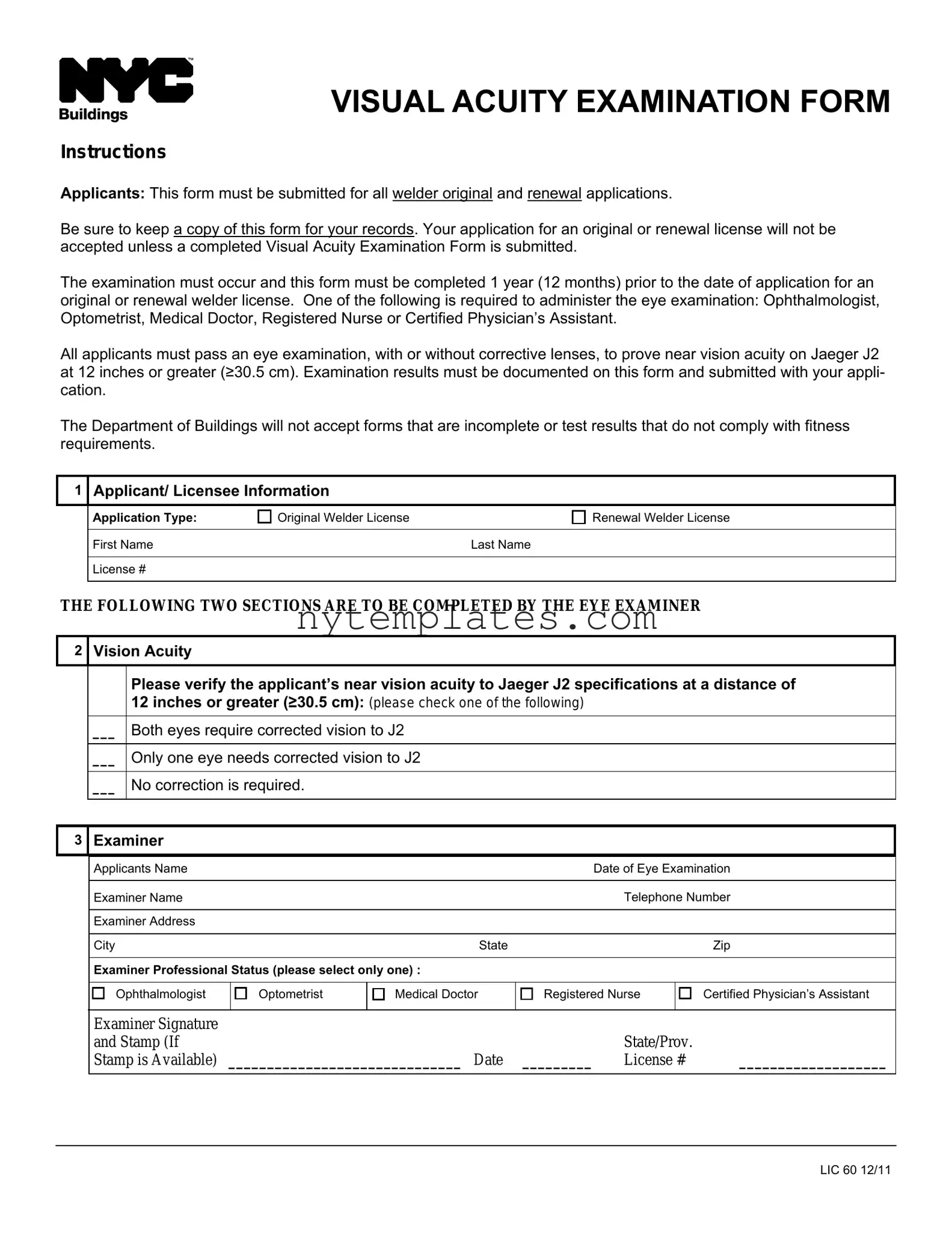 Fillable Nyc Lic 60 Form in PDF