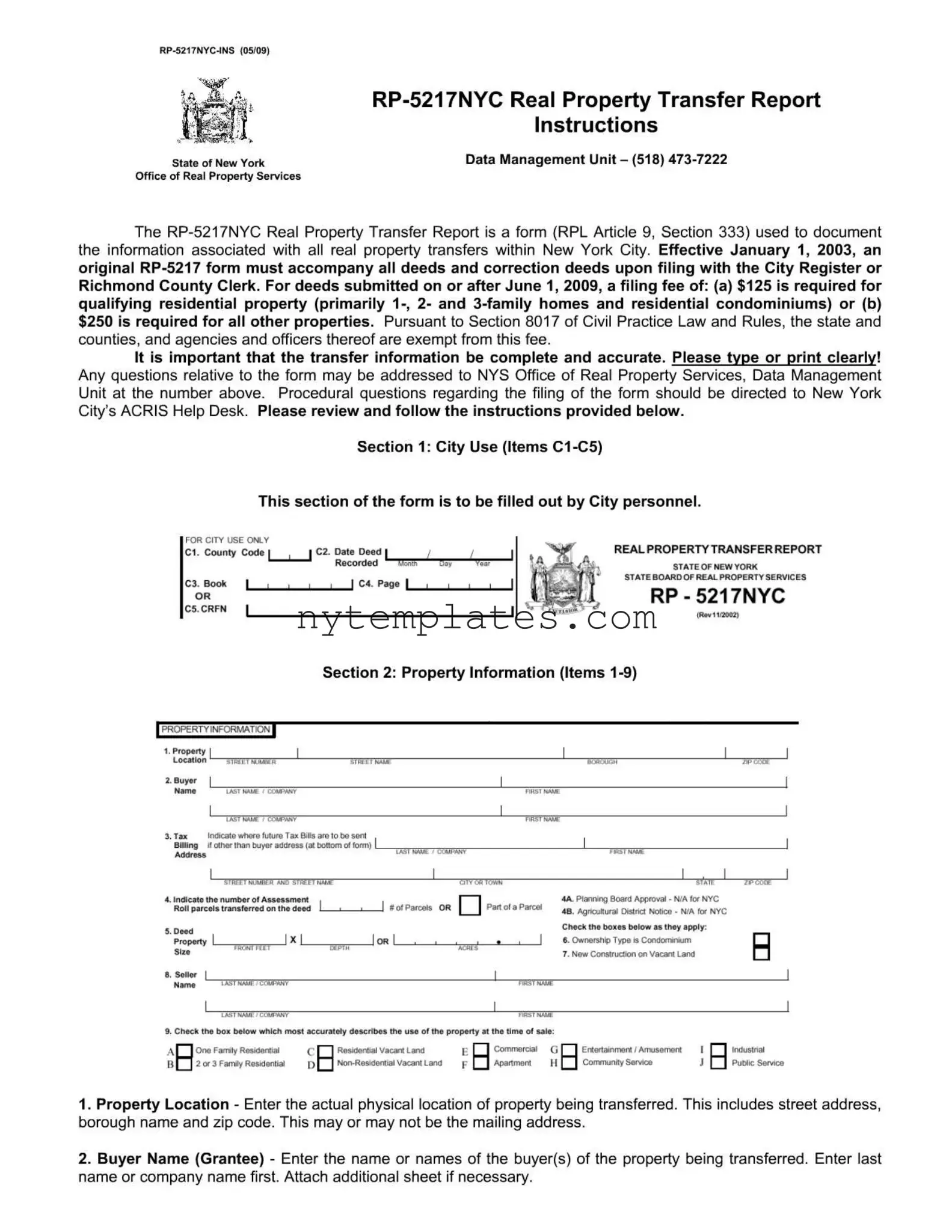 Fillable Rp 5217Nyc Form in PDF