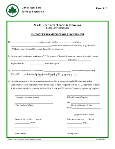 Fillable New York 112 Form in PDF