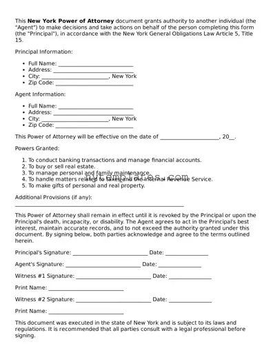 New York Power of Attorney Form