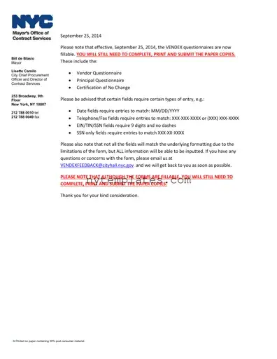 Fillable New York Questionnaire Form in PDF