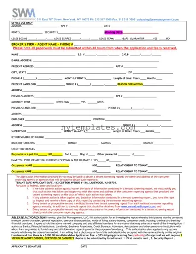 Fillable New York Sw Management Form in PDF