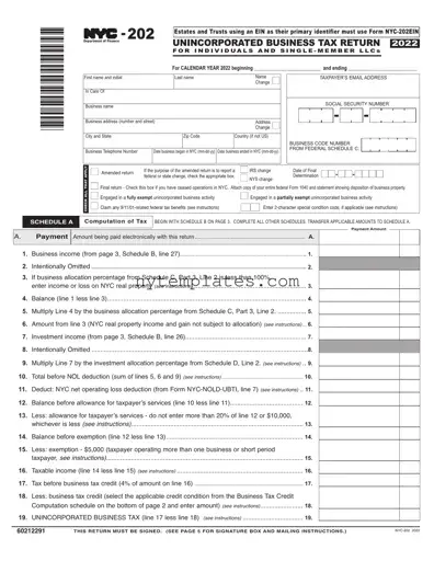Fillable Nyc 202 Form in PDF