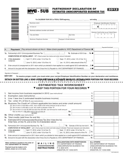 Fillable Nyc 5Ub Form in PDF