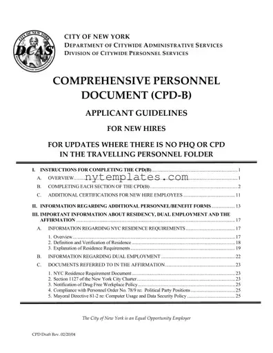 Fillable Nyc Careers Comprehensive Document Form in PDF