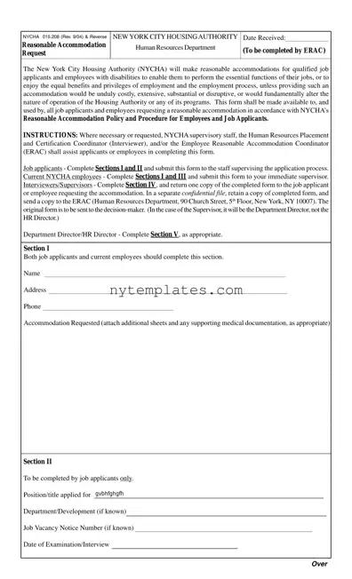 Fillable Nycha 015 208 Form in PDF